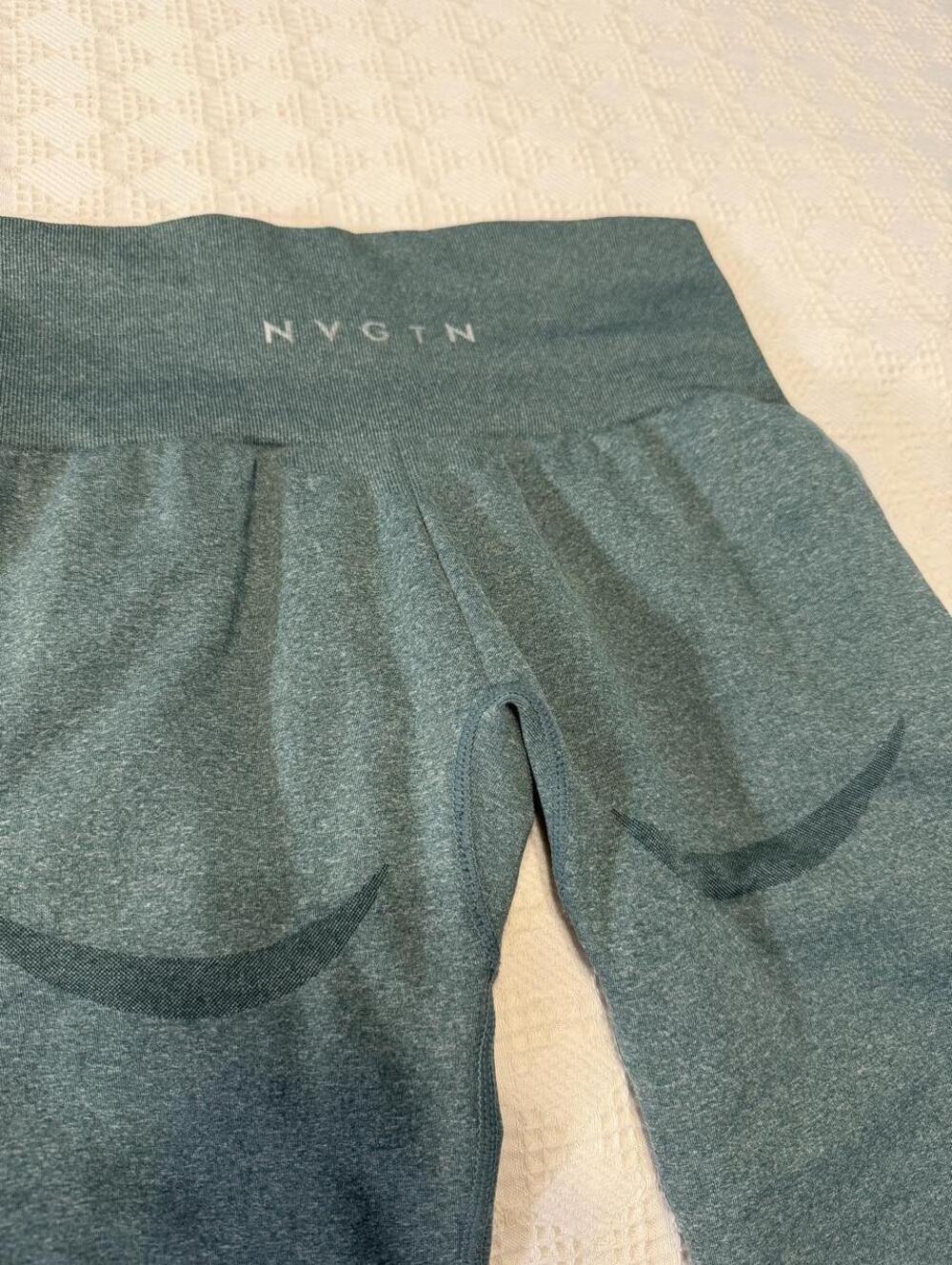 NVGTN Contour Seamless Scrunch Leggings Green High Waisted Butt Lift Size Small - Picture 7 of 8